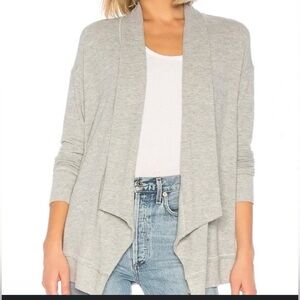 Michael Stars Size M Heather Grey Madison Long Sleeve Open Front Cardigan